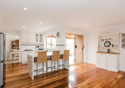 modern white and warm kitchen