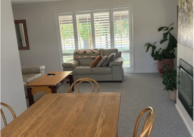 dining table and living area