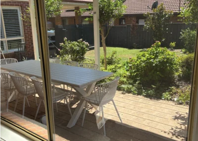 look to patio from office